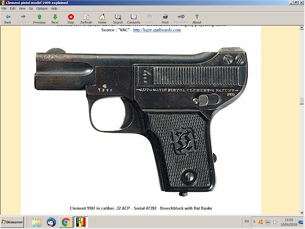 Clement 1909  pistol explained