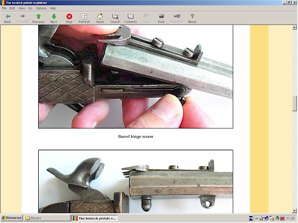 pinfire boxlock pistol