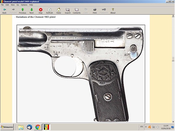 Clement 1909  pistol explained