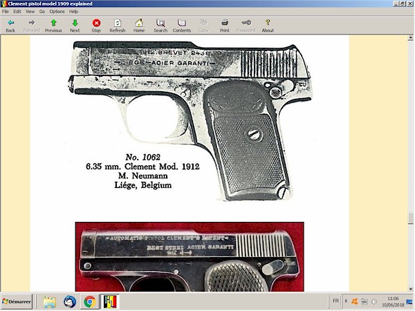 Clement 1909  pistol explained