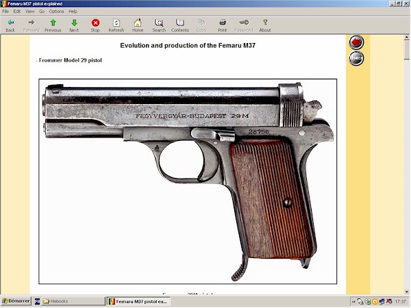 Hungarian Femaru (Frommer) pistol Model 37 explained